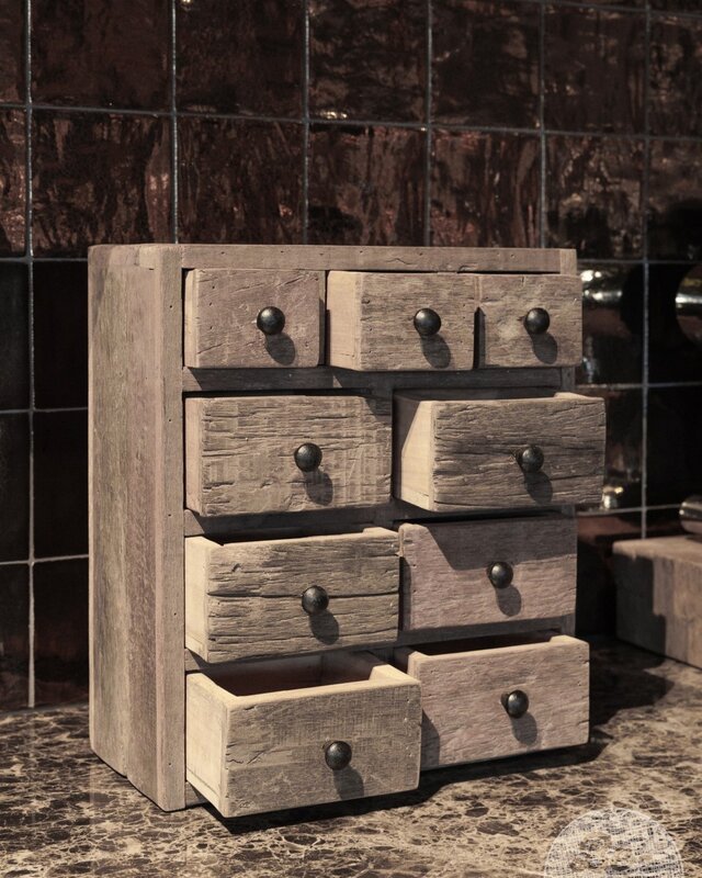 Be-Uniq 9 Ladenkastje - Oud Hout - H40 x B35 x D15