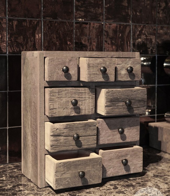 Be-Uniq 9 Ladenkastje - Oud Hout - H40 x B35 x D15