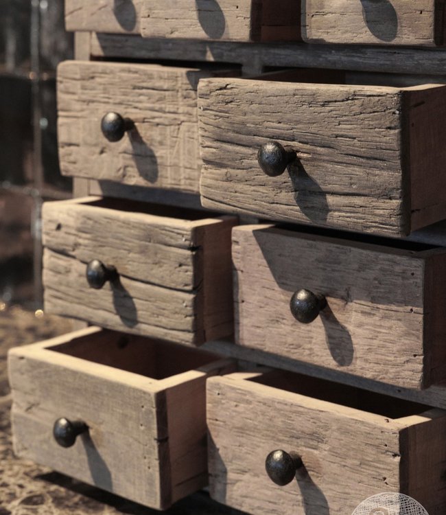 Be-Uniq 9 Ladenkastje - Oud Hout - H40 x B35 x D15