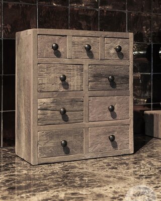 Be-Uniq 9 Ladenkastje - Oud Hout - H40 x B35 x D15