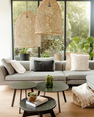 ORIGINAL HOME Abaca Hanglampen - Naturel - Set Van 2