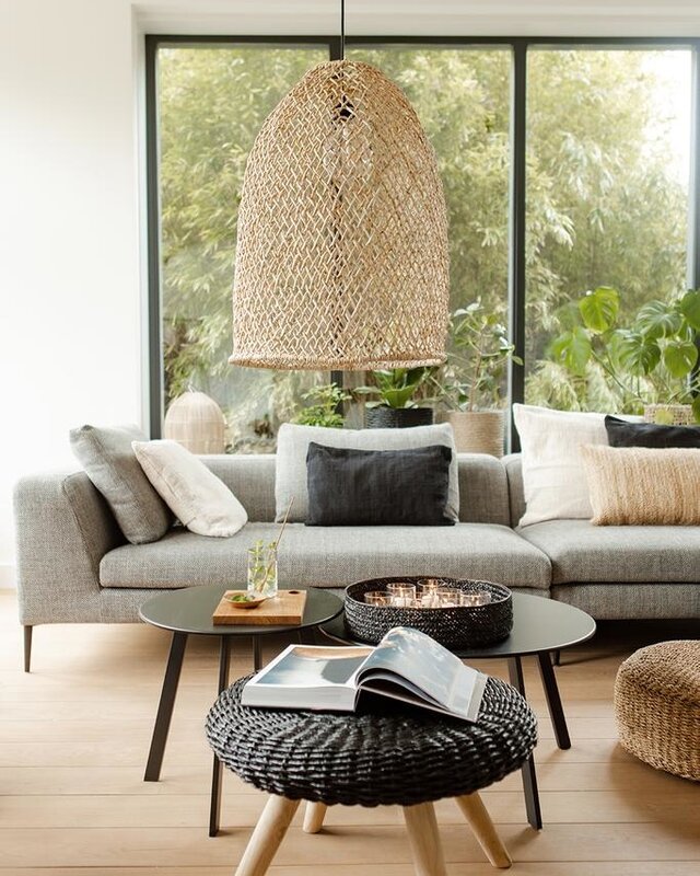 ORIGINAL HOME Abaca Hanglampen - Naturel - Set Van 2