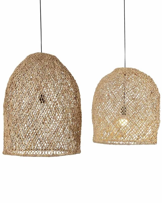 ORIGINAL HOME Abaca Hanglampen - Naturel - Set Van 2