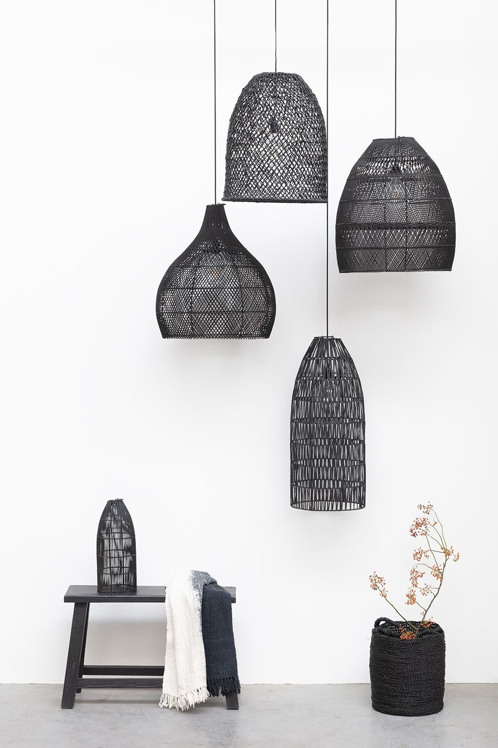 ORIGINAL HOME Lampenkappen Moon - Zwart - Set Van 3