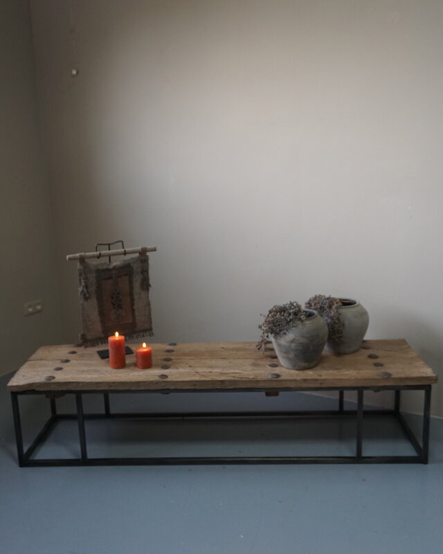 Rene Houtman Salontafel Oud Houten Deur India L174xB47xH39