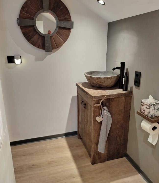 Rene Houtman Badkamermeubel Anouk Geborsteld Oud Eiken