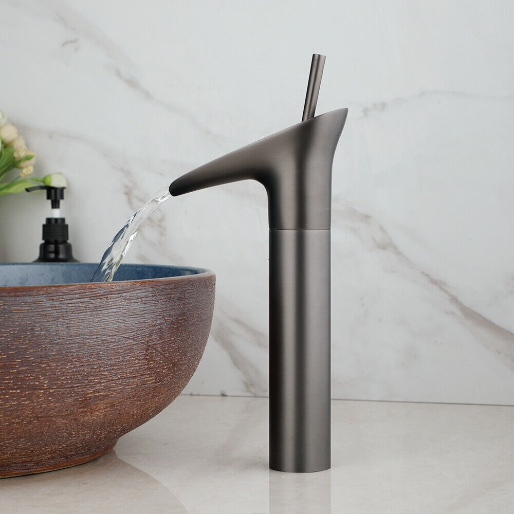 Rene Houtman Watervalkraan | Gun Metal | Mengkraan | H31 cm