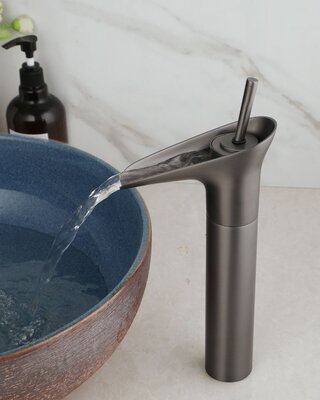 Rene Houtman Watervalkraan | Gun Metal | Mengkraan | H31 cm