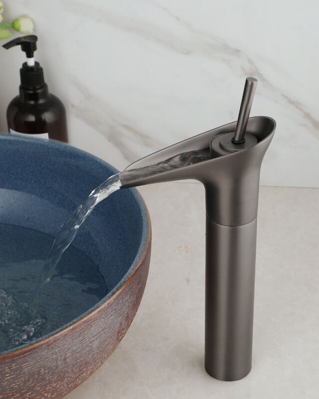 Rene Houtman Watervalkraan | Gun Metal | Mengkraan | H31 cm