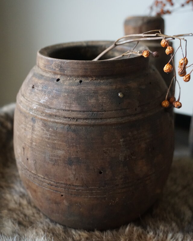 Aura Peeperkorn Nepalese Houten Pot | S