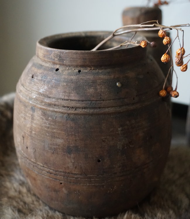 Aura Peeperkorn Nepalese Houten Pot | S