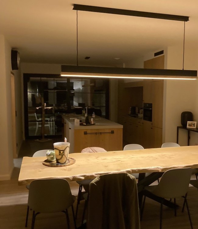 Frezoli Simfano Hanglamp Licht Eik Mat Zwart | L178 cm