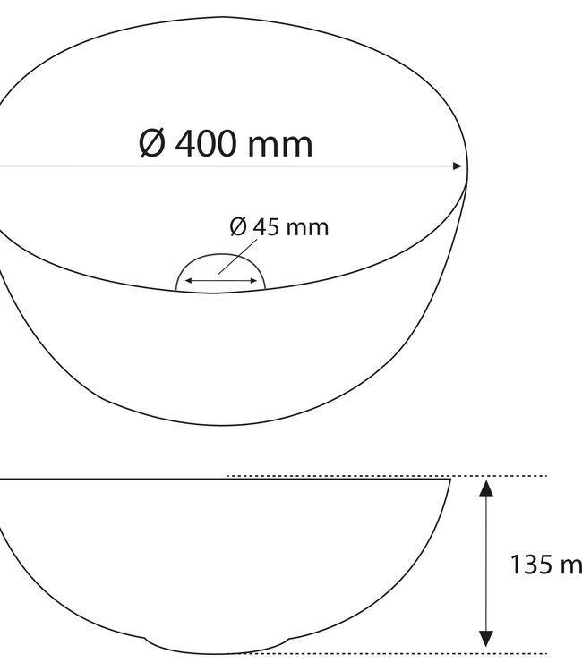 Differnz Waskom Keramiek | Mat goud | Ø 40 x 13.5 cm