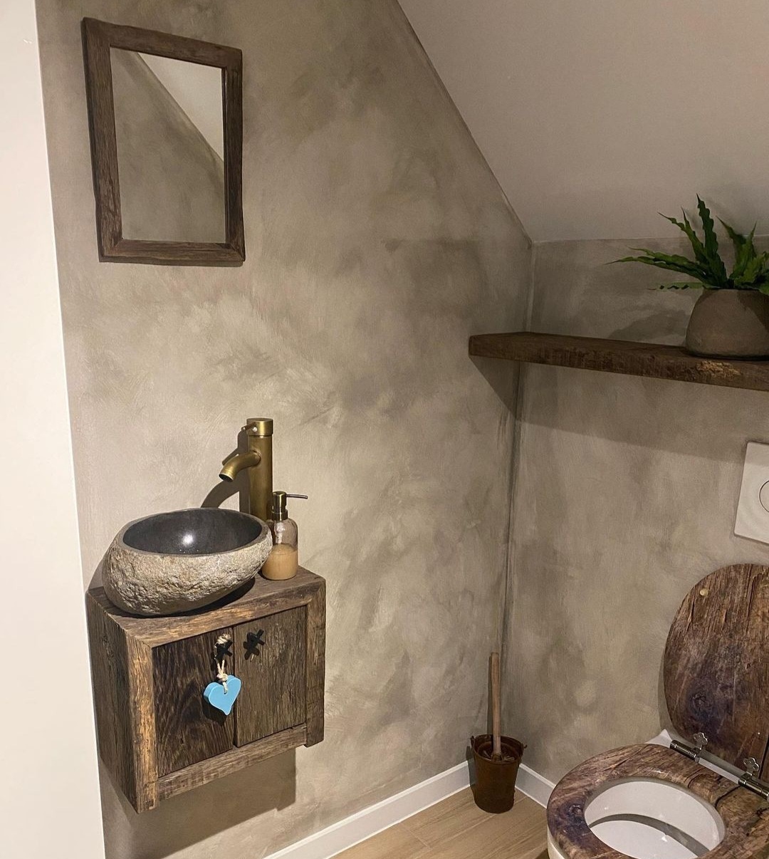Rene Houtman Toiletset Zwevend Oak - Rivierkom