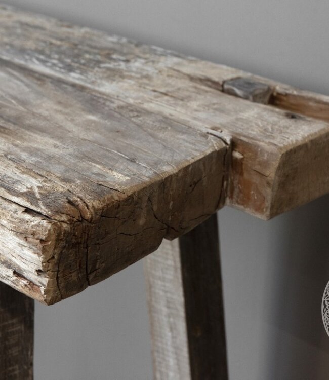 Be-Uniq Oud Houten Sidetable | Grey/Naturel | B135 cm