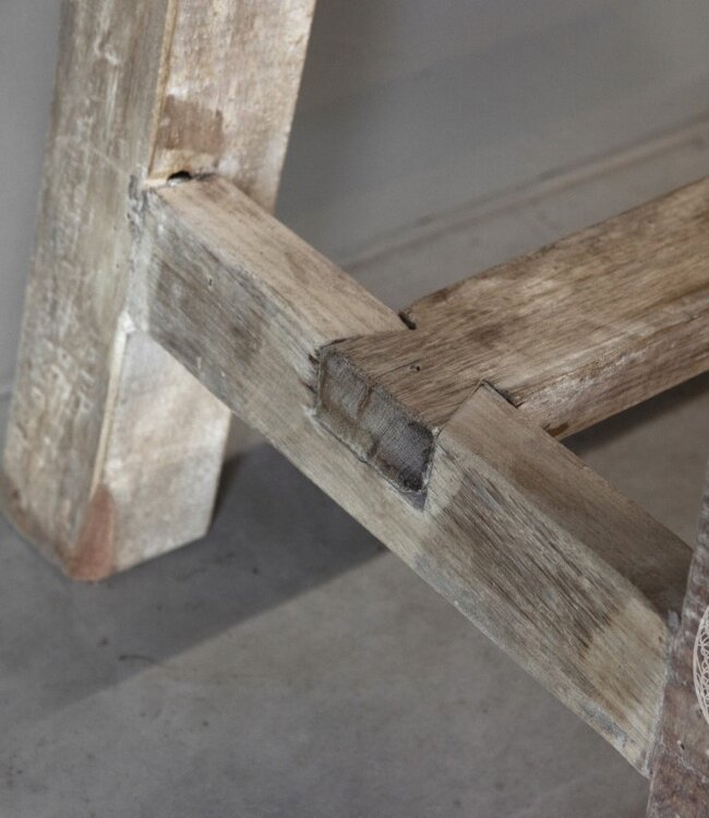 Be-Uniq Oud Houten Sidetable | Grey/Naturel | B135 cm