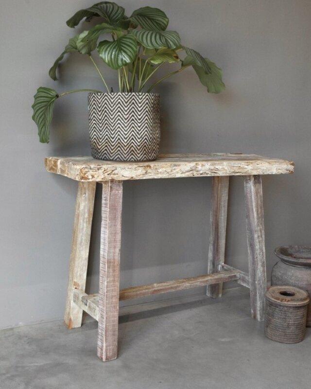 Be-Uniq Oud Houten Sidetable | Grey/Naturel | B135 cm