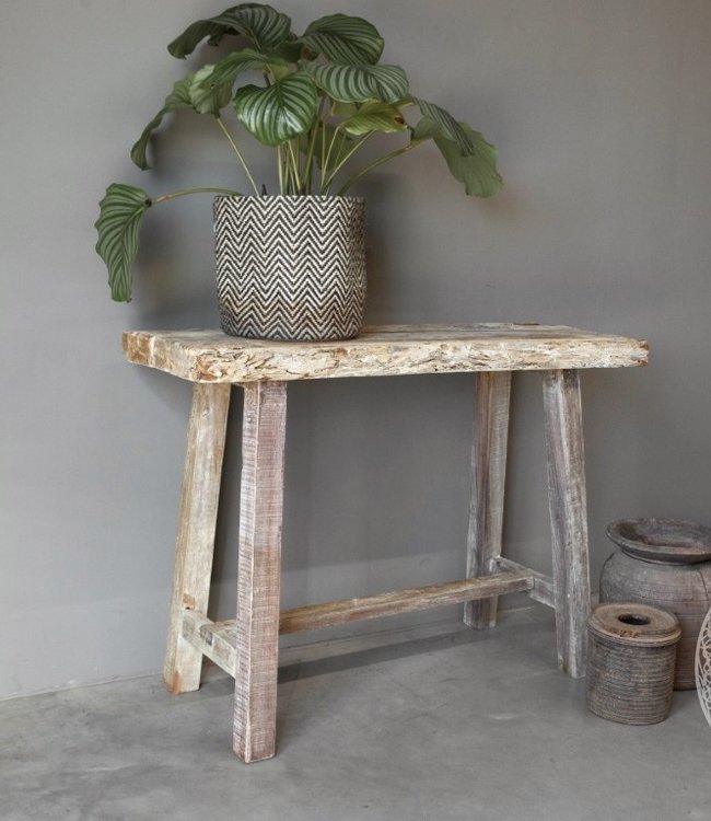 Be-Uniq Oud Houten Sidetable | Grey/Naturel | B135 cm