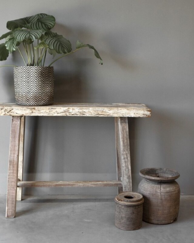 Be-Uniq Oud Houten Sidetable | Grey/Naturel | B135 cm