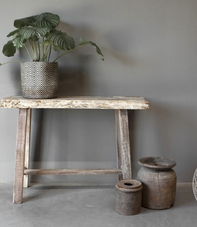 Be-Uniq Oud Houten Sidetable | Grey/Naturel | B135 cm