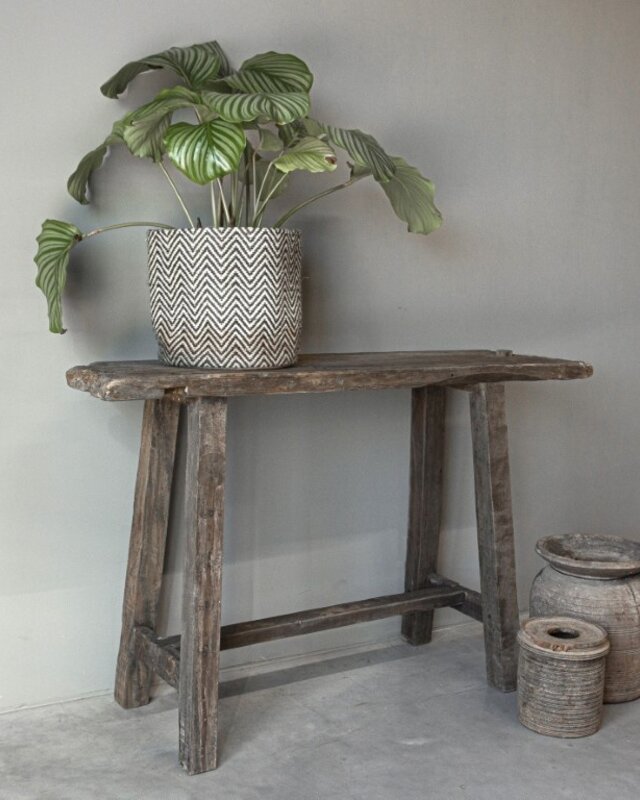 Be-Uniq Oud Houten Sidetable | Grey/Naturel | B135 cm