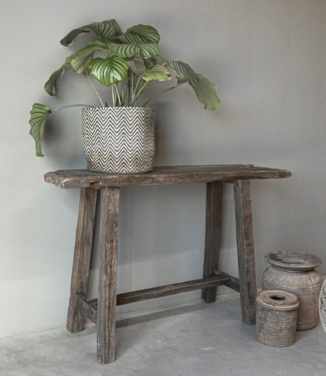 Be-Uniq Oud Houten Sidetable | Grey/Naturel | B135 cm