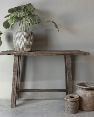 Be-Uniq Oud Houten Sidetable | Grey/Naturel | B135 cm