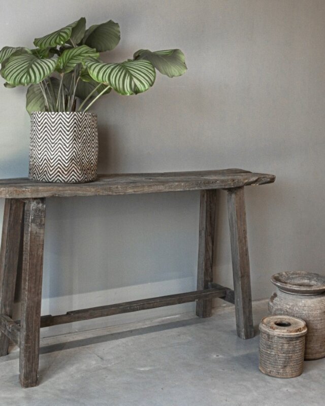Be-Uniq Oud Houten Sidetable | Grey/Naturel | B160 cm