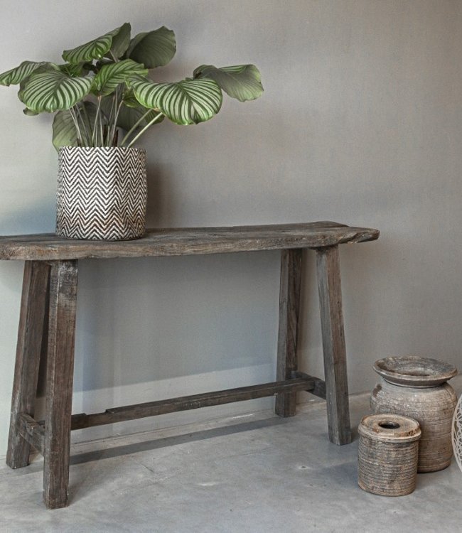 Be-Uniq Oud Houten Sidetable | Grey/Naturel | B160 cm