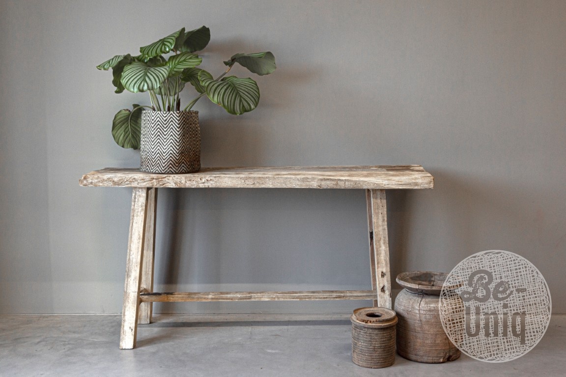 Be-Uniq Oud Houten Sidetable | Grey/Naturel | B160 cm
