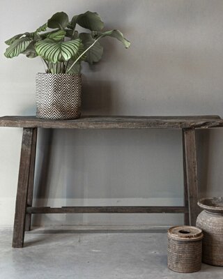 Be-Uniq Oud Houten Sidetable | Grey/Naturel | B160 cm