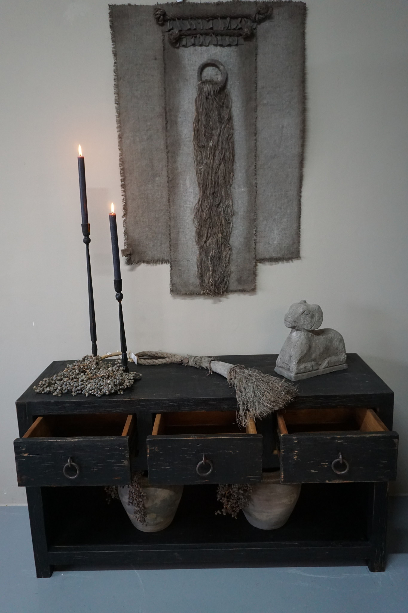 Rene Houtman Sidetable | Old Black | H65 x B120 x D40 cm