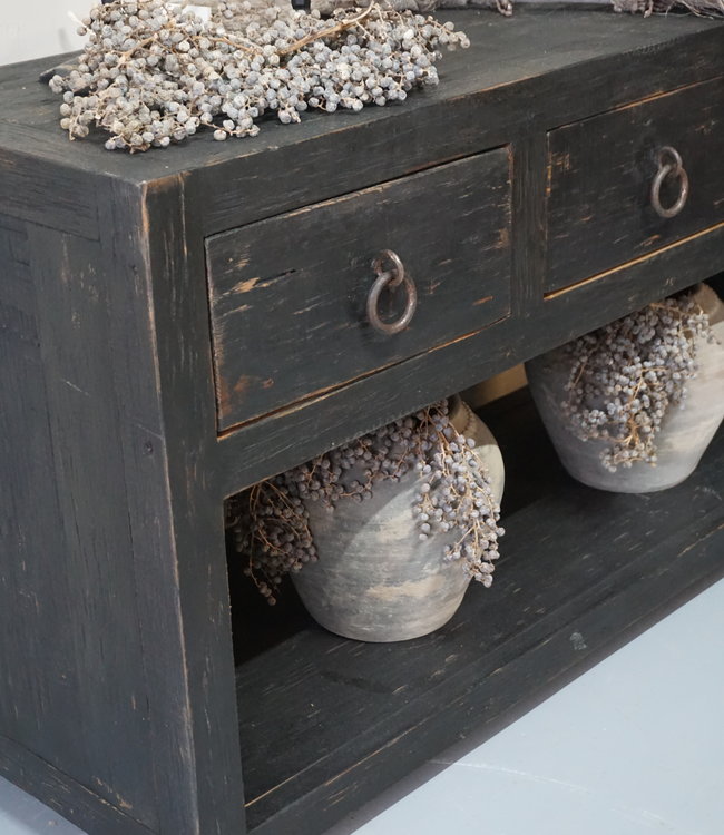 Rene Houtman Sidetable | Old Black | H65 x B120 x D40 cm