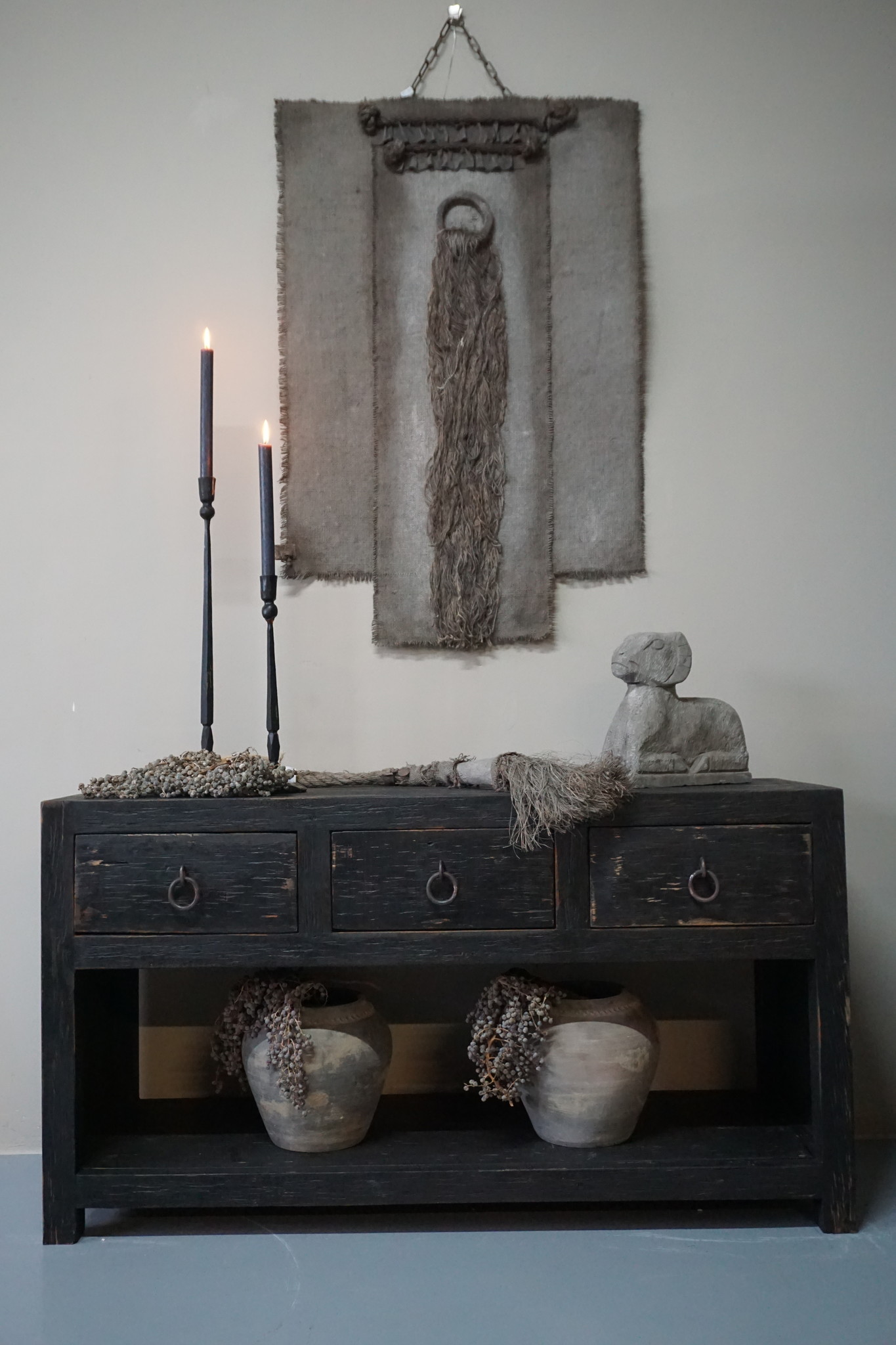 Rene Houtman Sidetable | Old Black | H65 x B120 x D40 cm