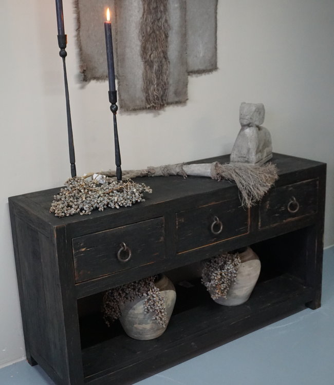 Rene Houtman Sidetable | Old Black | H65 x B120 x D40 cm