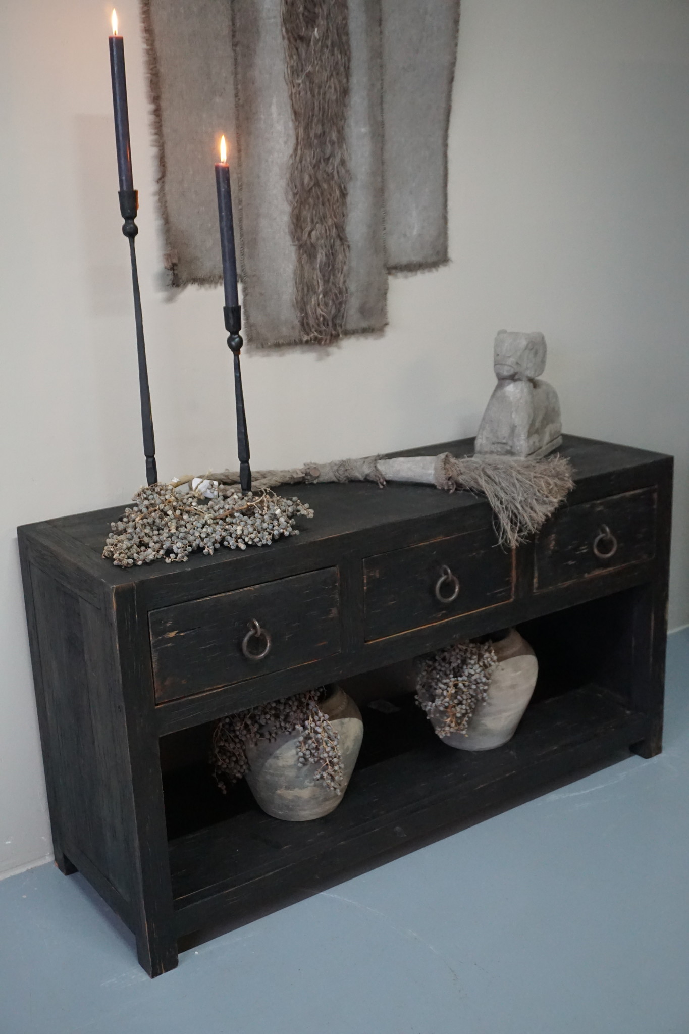 Rene Houtman Sidetable | Old Black | H65 x B120 x D40 cm