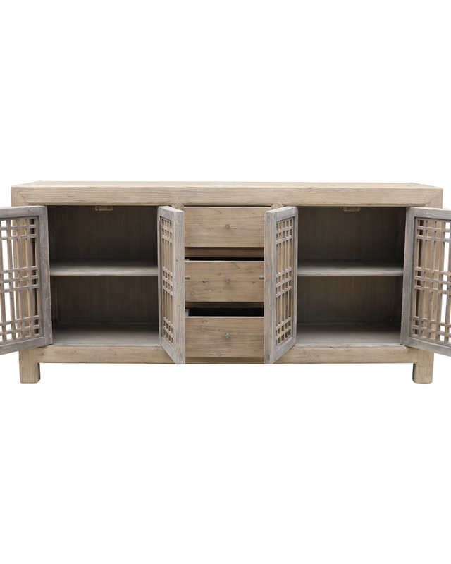 Rene Houtman Dressoir Naturel | 4drs 3la | H95 x B45 x D200 cm