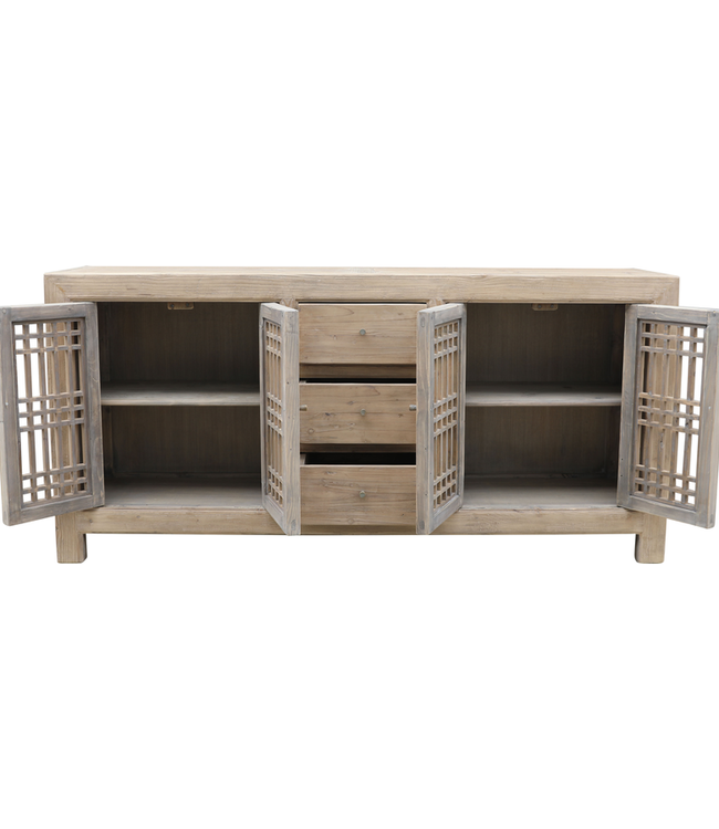 Rene Houtman Dressoir Naturel | 4drs 3la | H95 x B45 x D200 cm