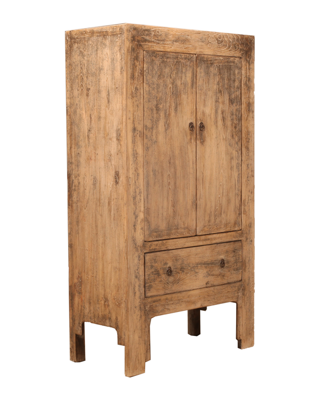 Rene Houtman Kast Hout Naturel | 2drs 1la | H212 x B116 x D58 cm