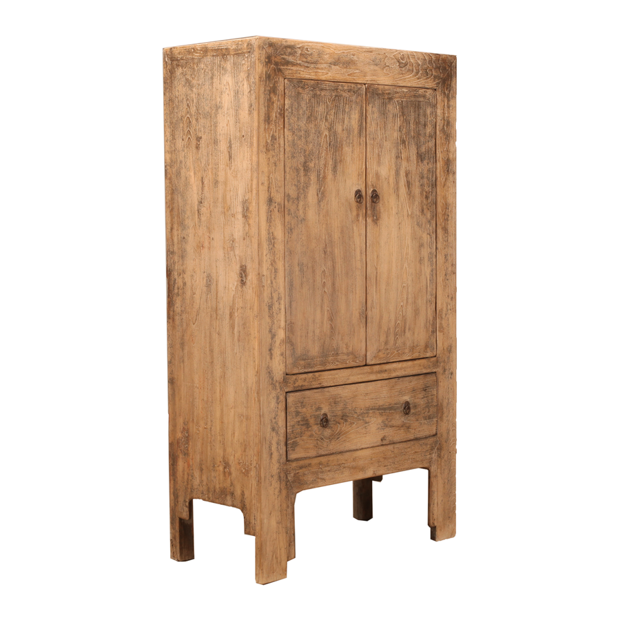 Rene Houtman Kast Hout Naturel | 2drs 1la | H212 x B116 x D58 cm