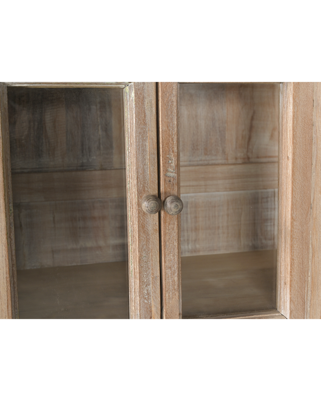 Rene Houtman Glaskast Hout | 2-deurs | H214 x B107 x D40 cm