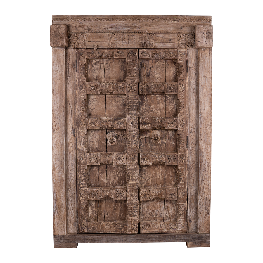 Rene Houtman Boekenkast India | Hout Snijwerk | H200 x B137 x D73 cm