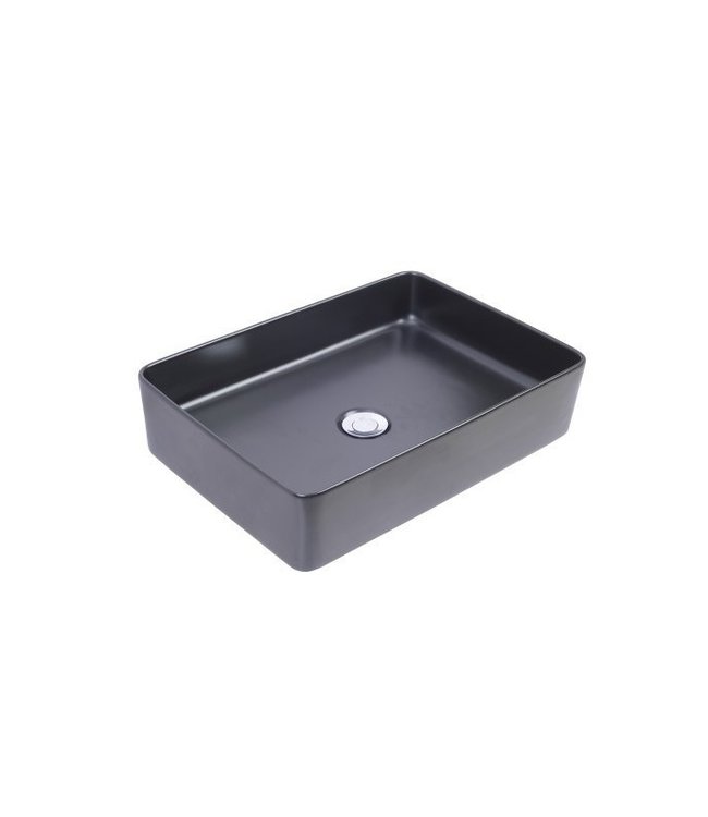 Wiesbaden Waskom Link | Rechthoek | Mat Zwart | B50 x D35 x H12 cm