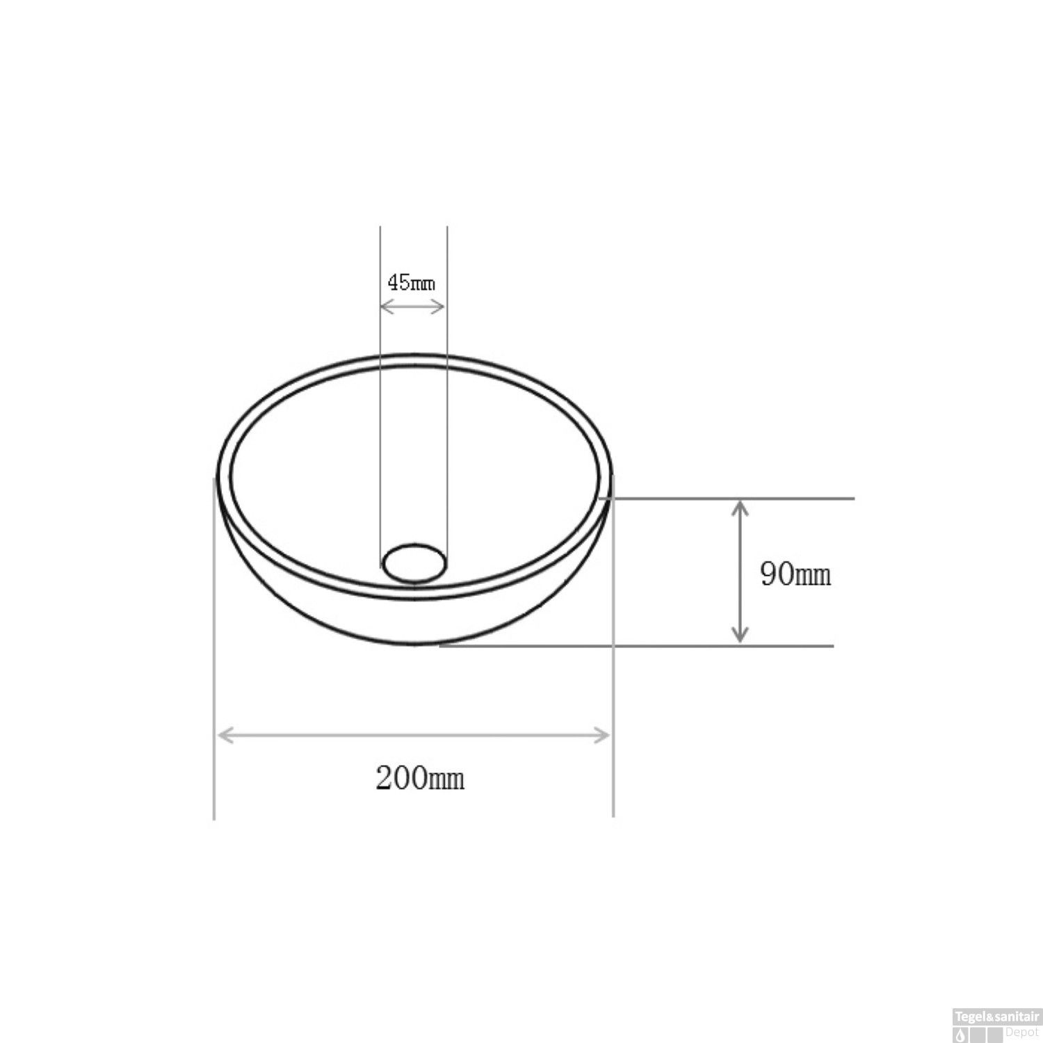 Wiesbaden Waskom Consilio | Keramiek | Mat Zwart | D20 x H9 cm
