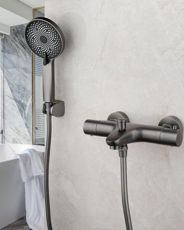 Rene Houtman Thermostatische Badkraan | Handdouche | Gun Metal