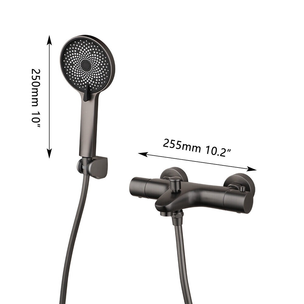 Rene Houtman Thermostatische Badkraan | Handdouche | Gun Metal