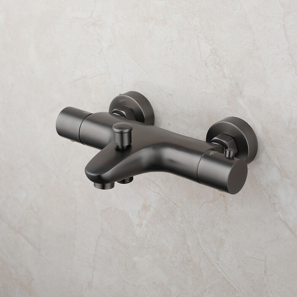 Rene Houtman Thermostatische Badkraan | Handdouche | Gun Metal