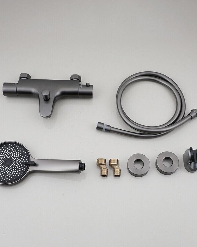 Rene Houtman Thermostatische Badkraan | Handdouche | Gun Metal