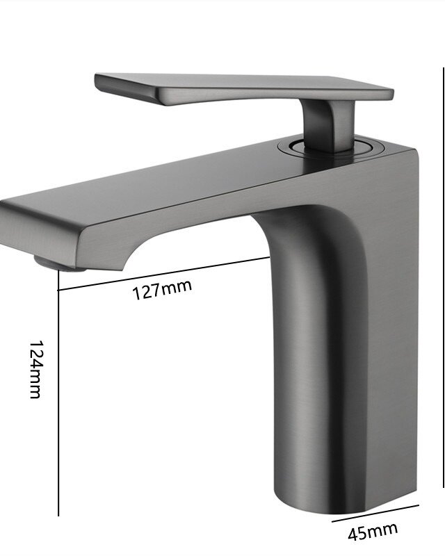 Rene Houtman Wastafelkraan | Gun Metal | H19,3 cm