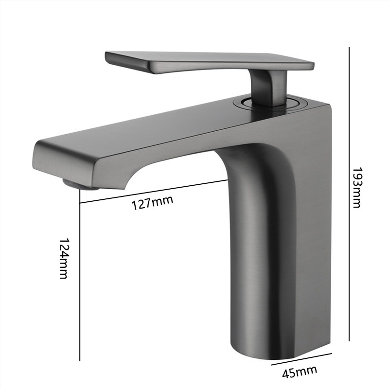 Rene Houtman Wastafelkraan | Gun Metal | H19,3 cm